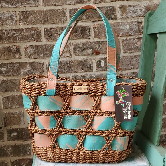 Caribelle Handbags - NWT! Caribelle Batik Woven Turquoise Caribbean Bag